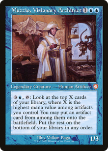 Muzzio, Visionary Architect⁣ - Commander: The Brothers' War⁣ (Mythic)⁣ [89]