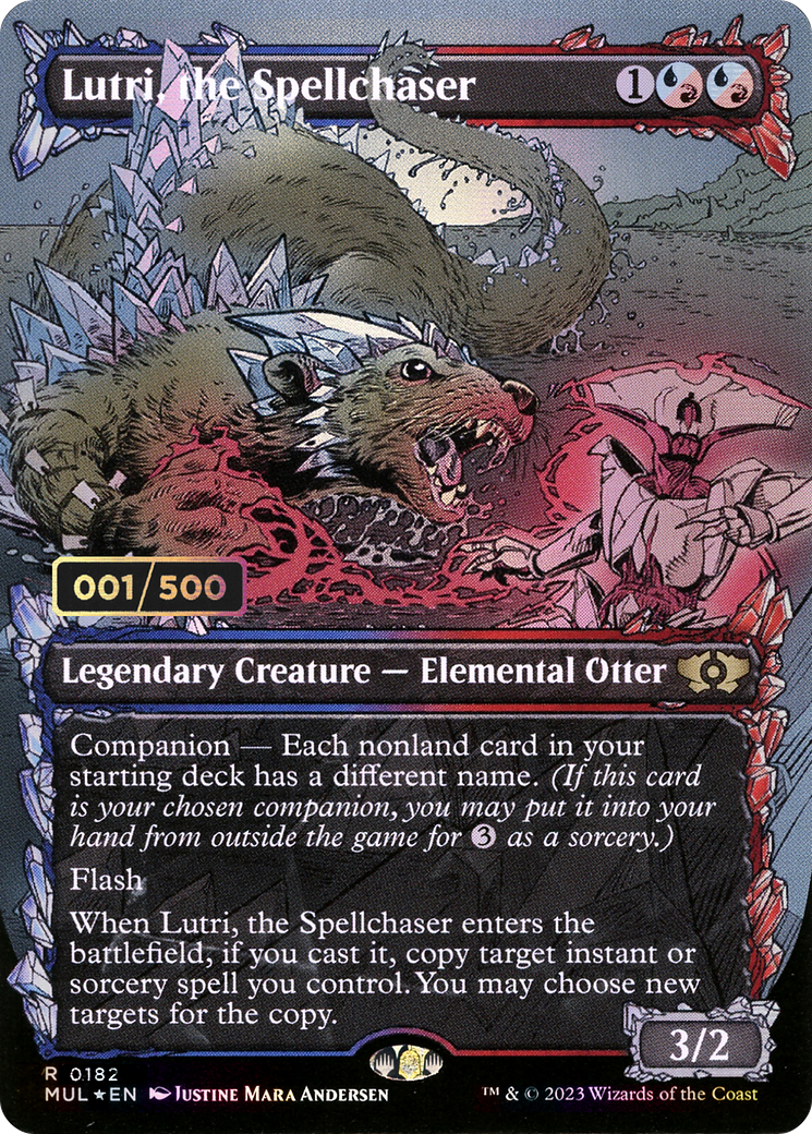 Lutri, the Spellchaser (Serial Numbered) (MUL-182Z) - Multiverse Legends: (Showcase) (Borderless) Foil