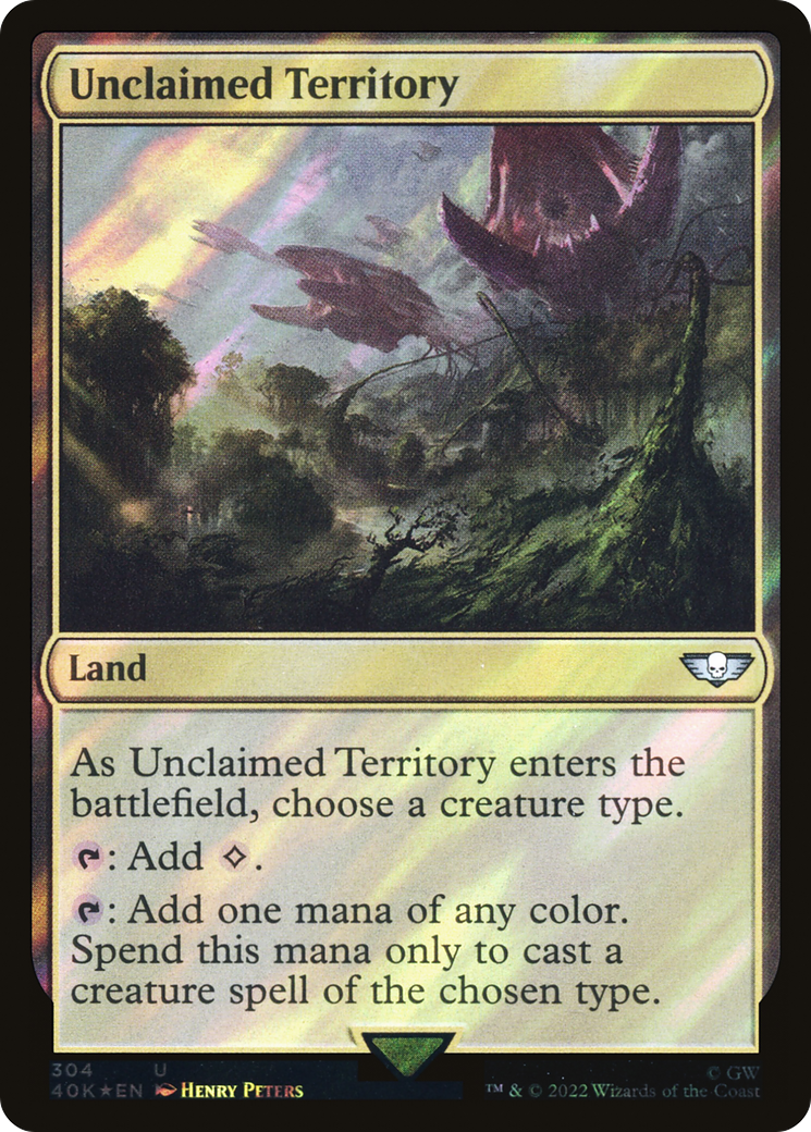 Unclaimed Territory (Surge Foil) (40K-304★) - Warhammer 40,000 Commander Foil