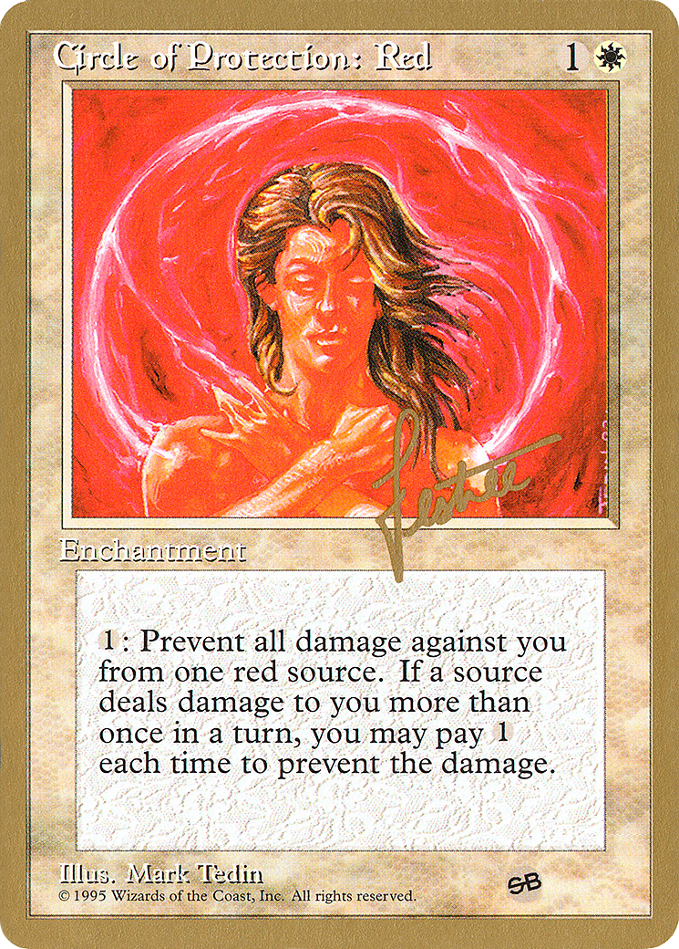 Circle of Protection: Red - 1996 Bertrand Lestree (4ED) (SB) (WCD-BL17SB) - Pro Tour Collector Set