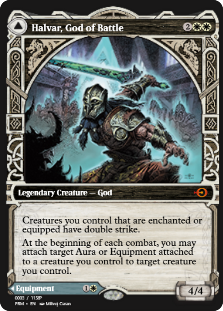 Halvar, God of Battle // Sword of the Realms (PRM-88202) - Magic Online Promos Foil