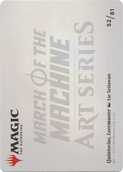 Quintorius, Loremaster // Quintorius, Loremaster (AMOM-052) - March of the Machine Art Series (Borderless) Foil