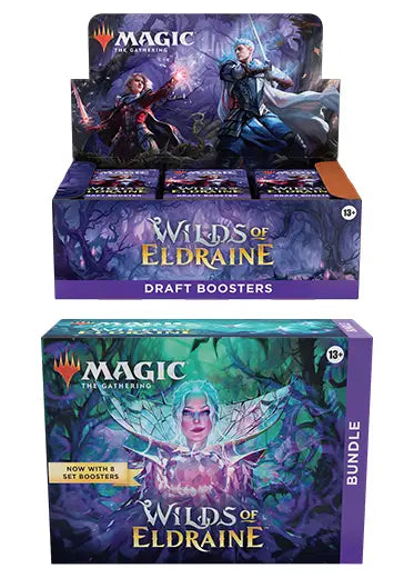 MTG: Wilds of Eldraine - Draft Booster Box + Bundle Double Sleeved MTG: Wilds of Eldraine - Draft Booster Box + Bundle Double Sleeved