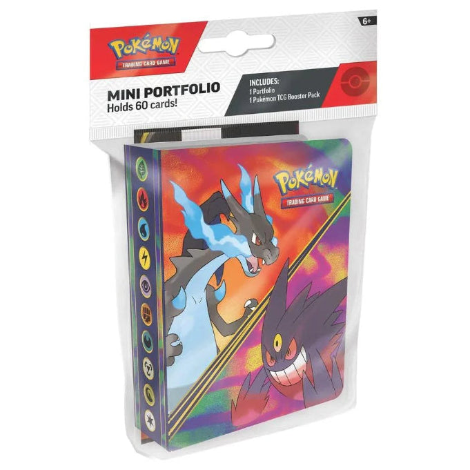 Pokémon trading card game mini portfolio packaging with Pokémon artwork