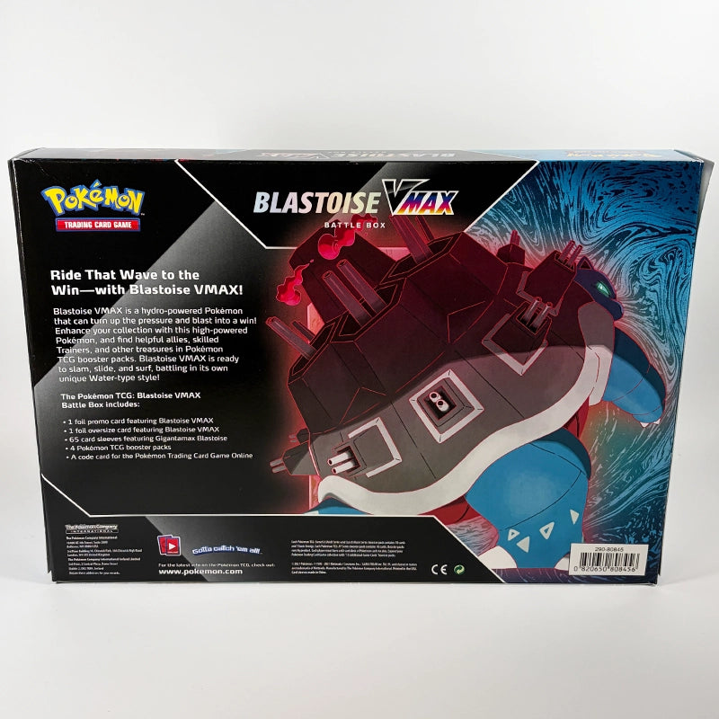 Pokemon TCG: Blastoise Vmax Battle Box Back