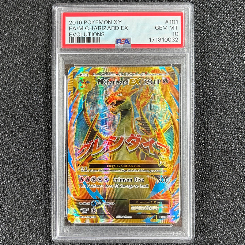 Pokemon TCG: M Charizard Ex 101/108 - Evolutions - PSA 10