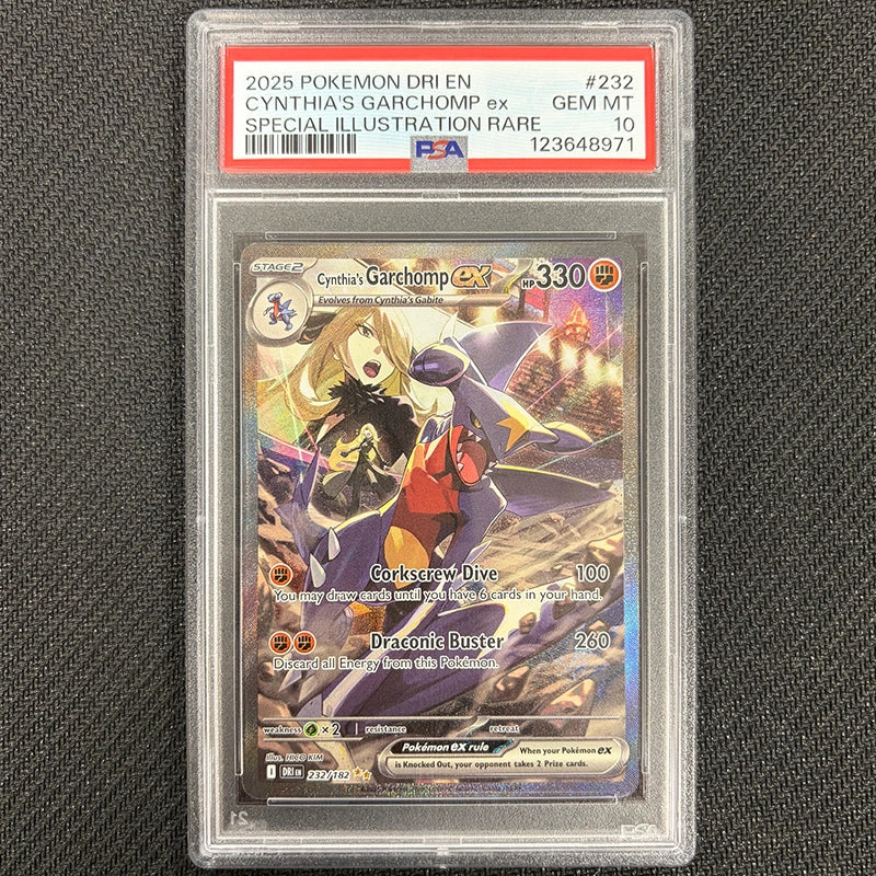 Pokemon TCG: Cynthia's Garchomp Ex 232/182 - Destined Rivals - PSA 10