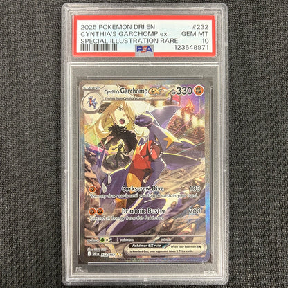 Pokemon TCG: Cynthia's Garchomp Ex 232/182 - Destined Rivals - PSA 10