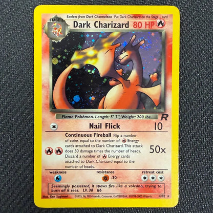 Pokemon TCG: Dark Charizard 4/82 - Team Rocket - LP With Swirl