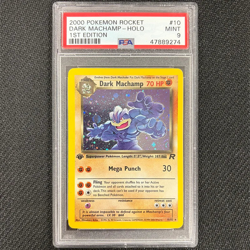 Pokemon TCG: Dark Machamp 10/82 - 1st Edition Team Rocket - PSA 9 