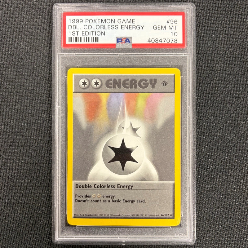 Pokemon TCG: Double Colorless Energy 96/102 - Base Set 1st Edition - PSA 10