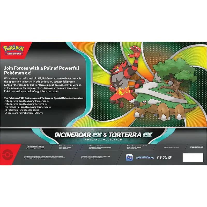 Pokemon TCG: Incineroar ex & Torterra ex Special Collection Back