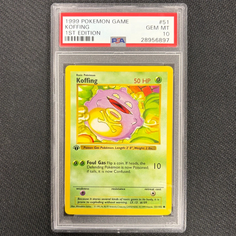 Pokemon TCG: Koffing 51/102 - Base Set 1st Edition - PSA 10