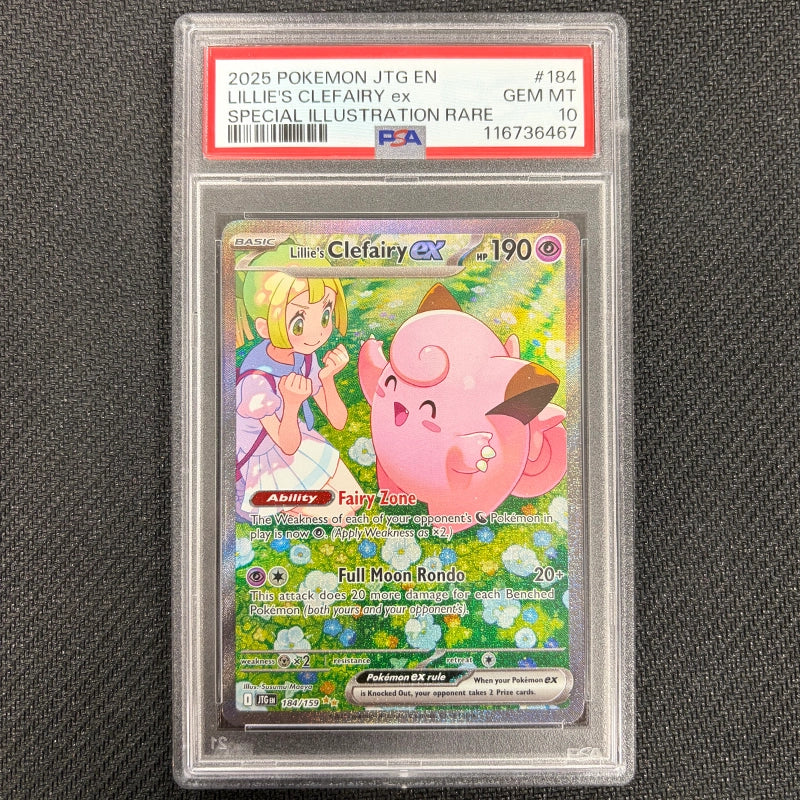 Pokemon TCG: Lillie's Clefairy Ex 184/159 - Journey Together - PSA 10