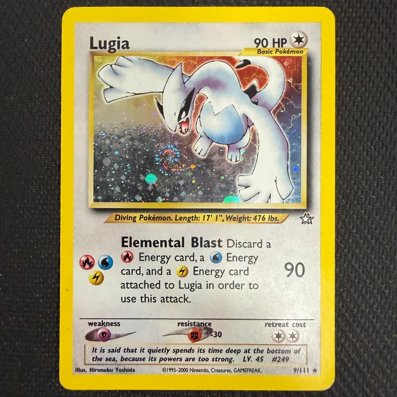 Pokemon TCG: Lugia 9/111 - Neo Genesis Holo Rare - MP/LP With Swirl