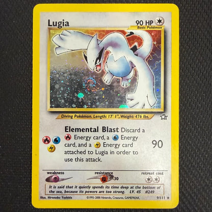 Pokemon TCG: Lugia 9/111 - Neo Genesis Holo Rare - MP/LP With Swirl