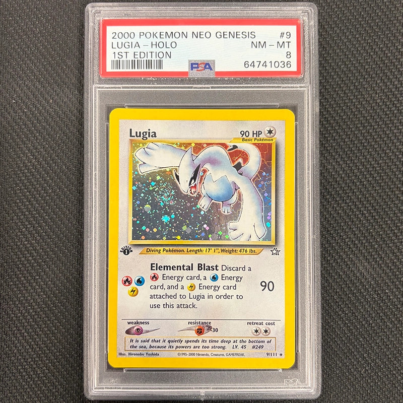 Pokemon TCG: Lugia 9/111 - 1st Edition Neo Genesis - PSA 8 With Swirl