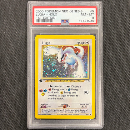 Pokemon TCG: Lugia 9/111 - 1st Edition Neo Genesis - PSA 8 With Swirl