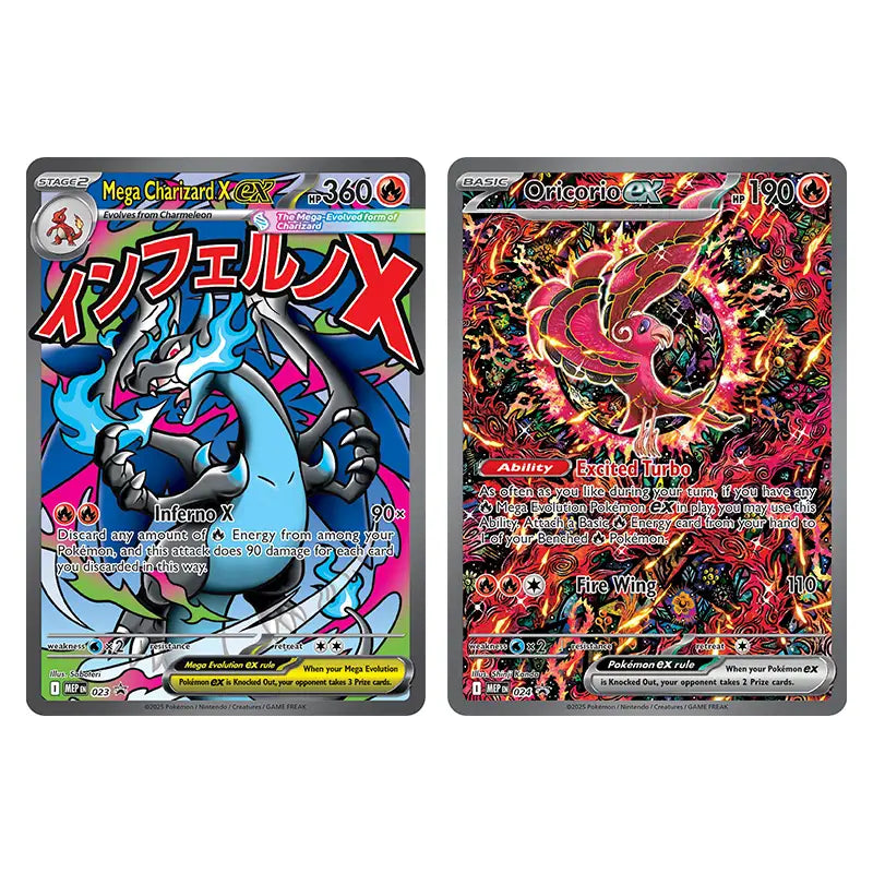 Pokemon TCG: Mega Charizard Ex MEP023 & Oricorio Ex MEP024