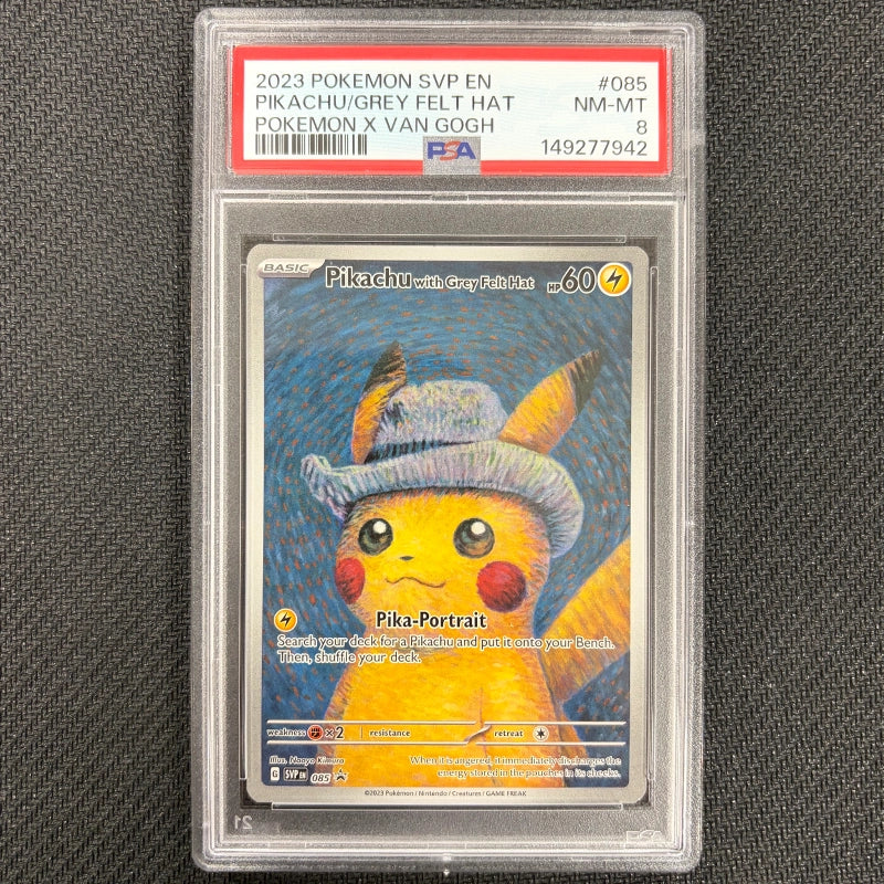 Pokemon TCG: Pikachu With Grey Felt Hat - PSA 8