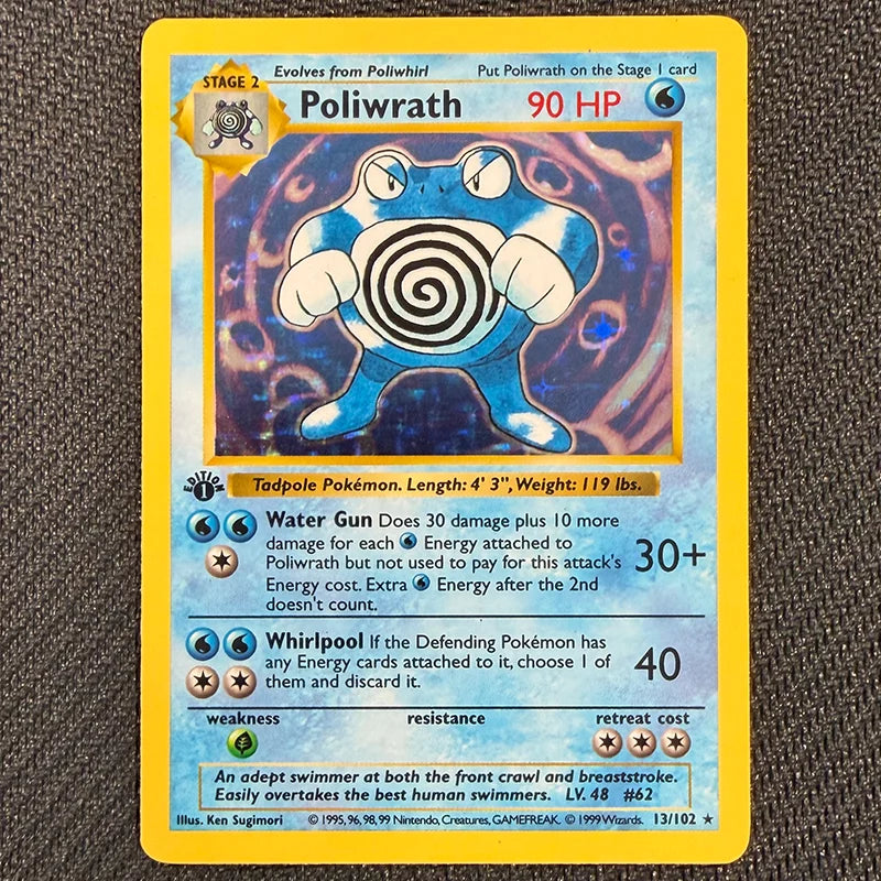 Pokemon TCG: Poliwrath 13/102 - Base Set 1st Edition - NM