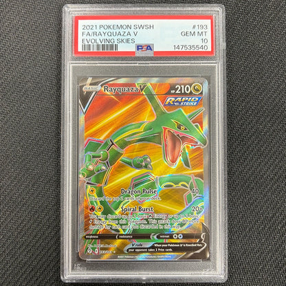 Pokemon TCG: Rayquaza V 193/203 - Evolving Skies - PSA 10
