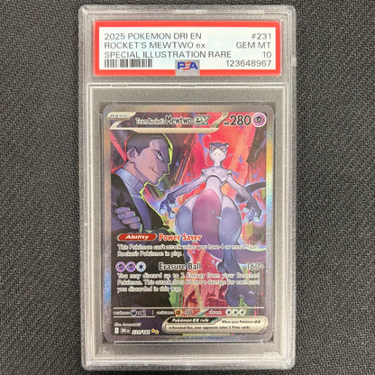 Pokemon TCG: Team Rocket's Mewtwo Ex 231/182 - Destined Rivals - PSA 10