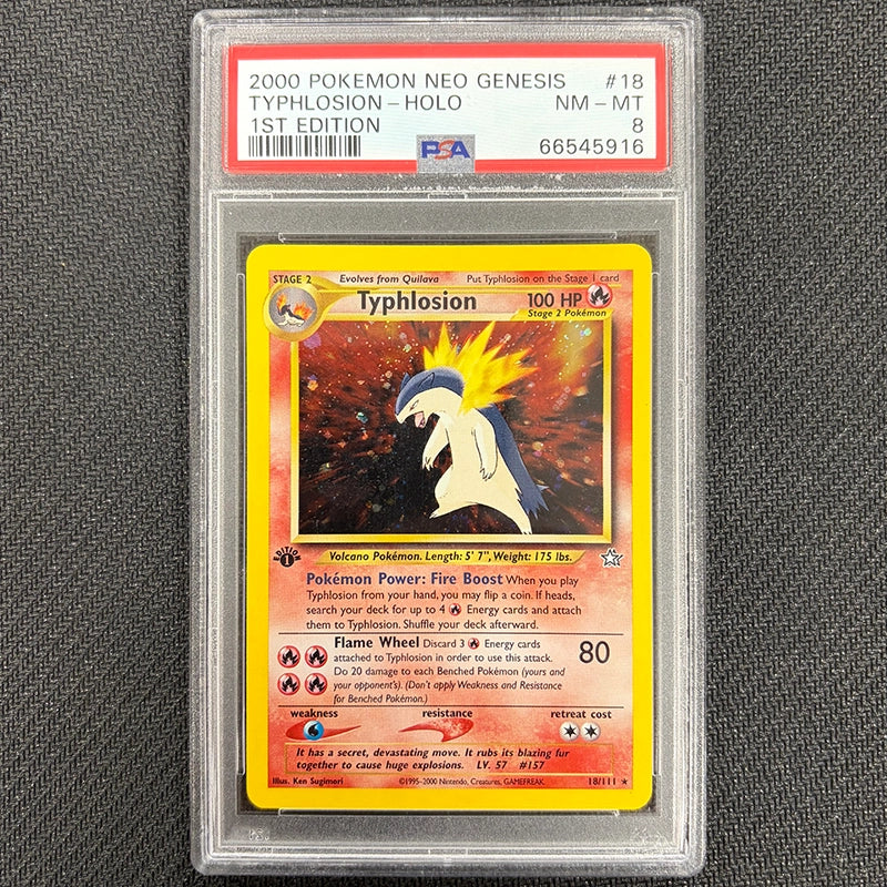 Pokemon TCG: Typhlosion 18/111 - 1st Edition Neo Genesis - PSA 8