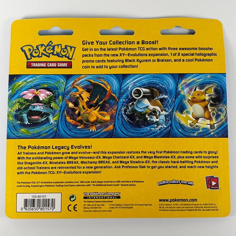 Pokemon TCG: XY Evolutions - Braixen 3-Pack Blister Back