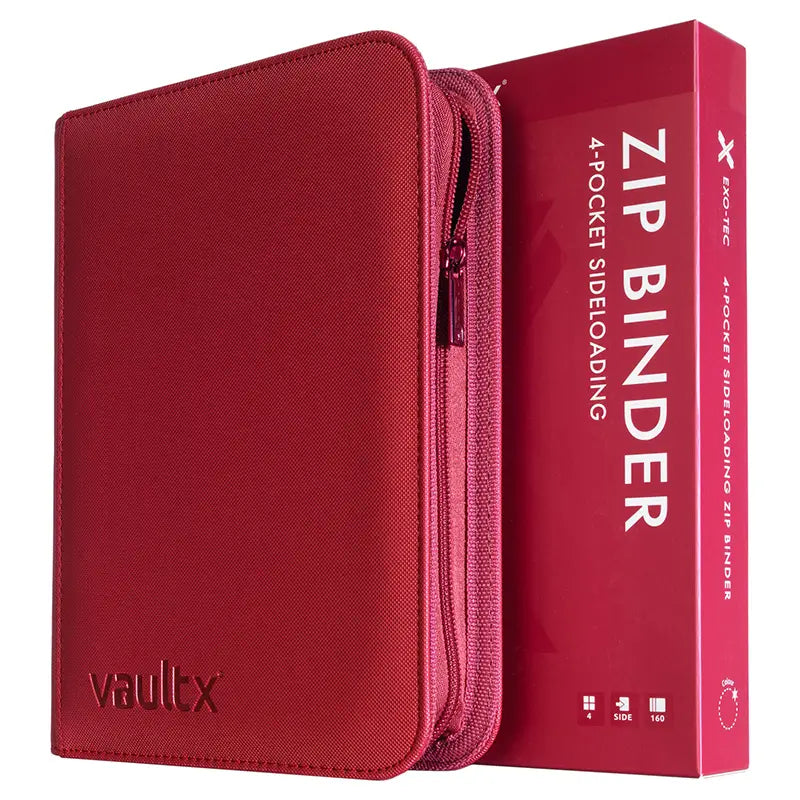 Vault X: Metallic Red Exo-Tec Zip Binder 4-Pocket