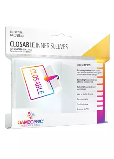 Gamegenic: Closeable Inner Sleeves (100, Clear)