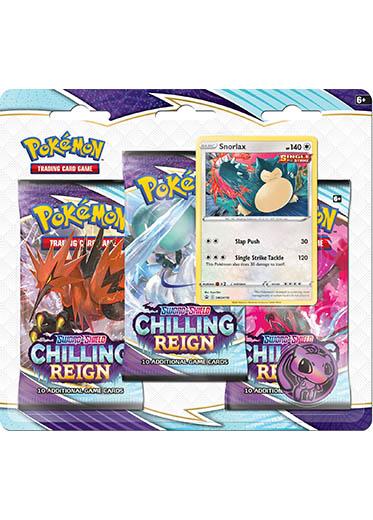 Pokemon TCG: Sword & Shield Chilling Reign - 3 Pack Blister Snorlax