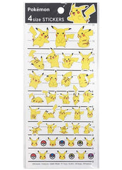 Pokemon Accessories: 4 Size Sticker Sheet - Pikachu