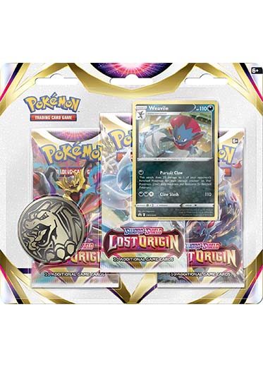 Pokemon TCG: Sword and Shield Lost Origin - 3 Pack Blister Weavile